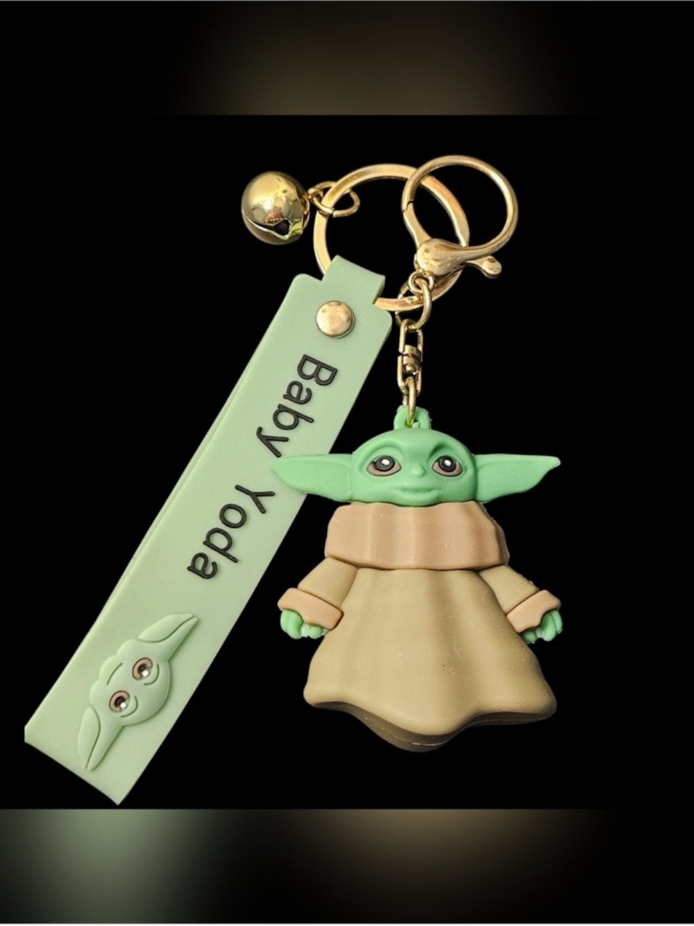 Baby Yoda Green and Beige Silicone Keychain Charm